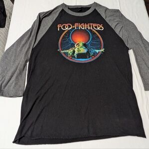 Foo Fighters Starship Black and Gray Raglan Shirt